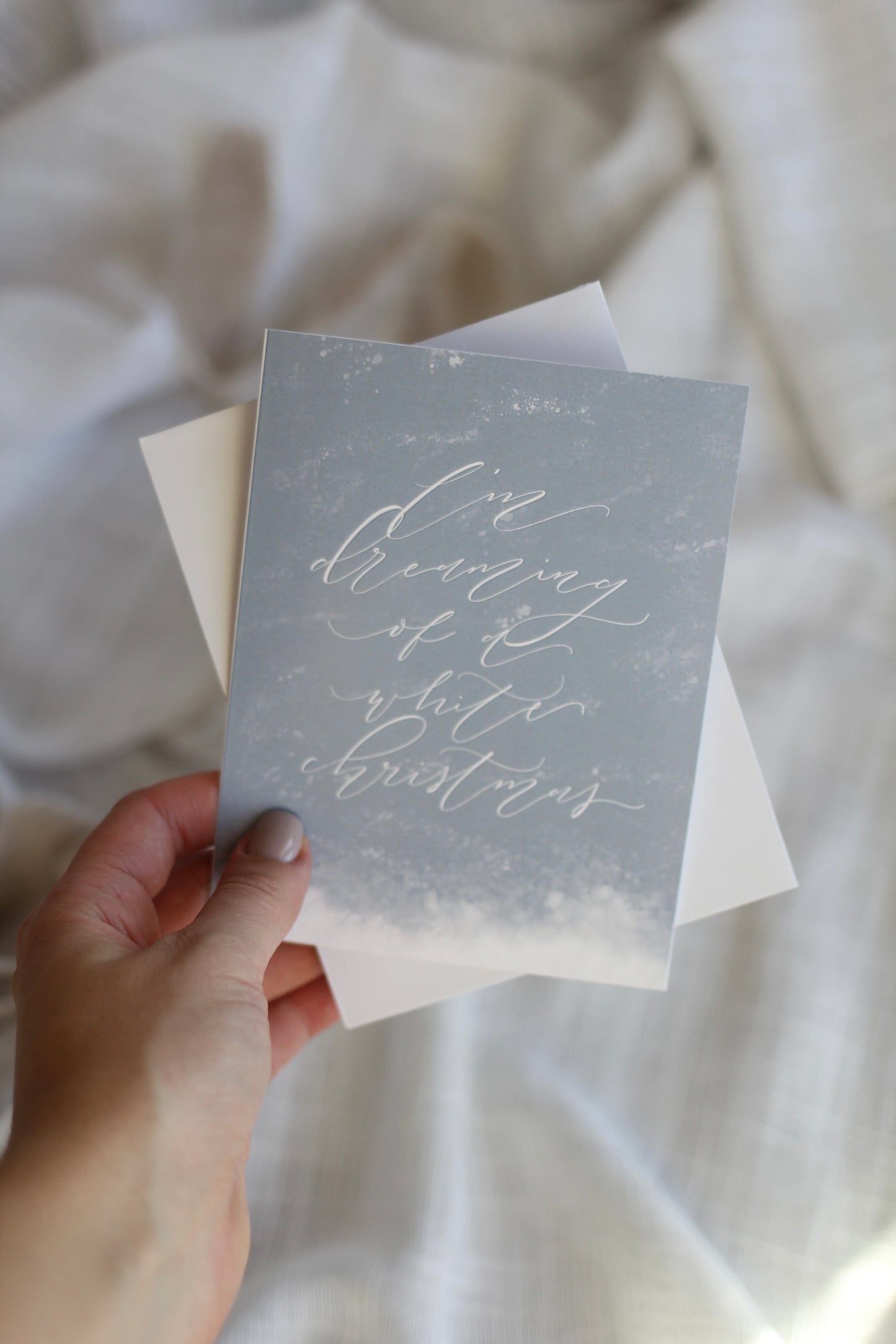 "white christmas" | elegant blue Christmas cards