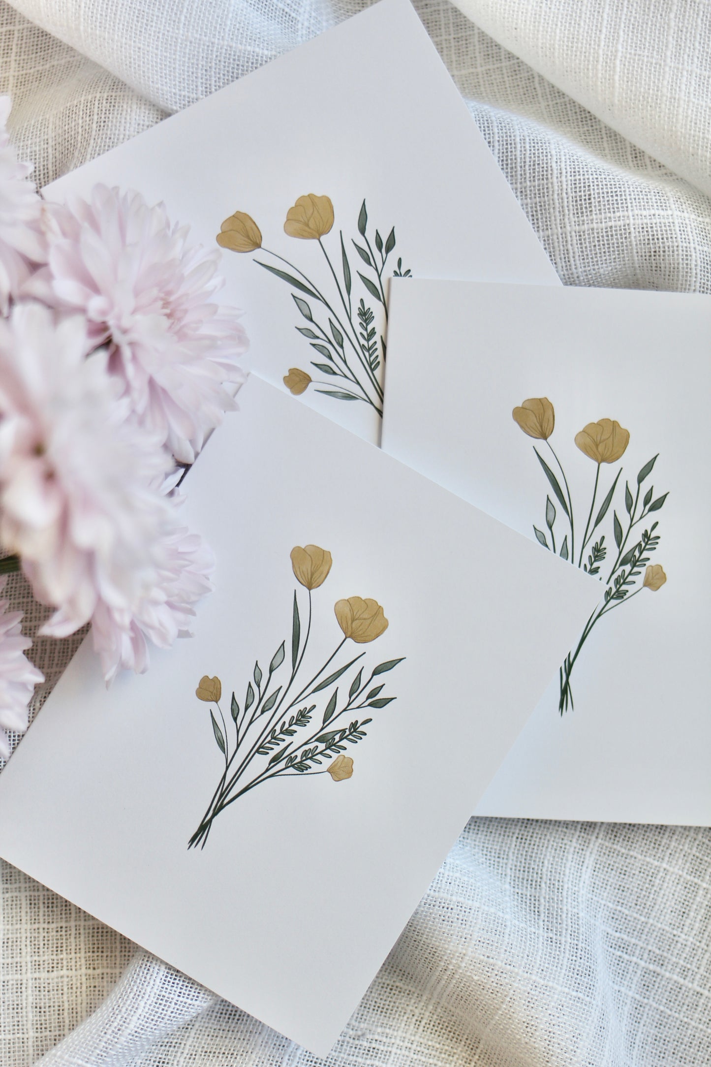 watercolor floral bouquet  |  set of notecards