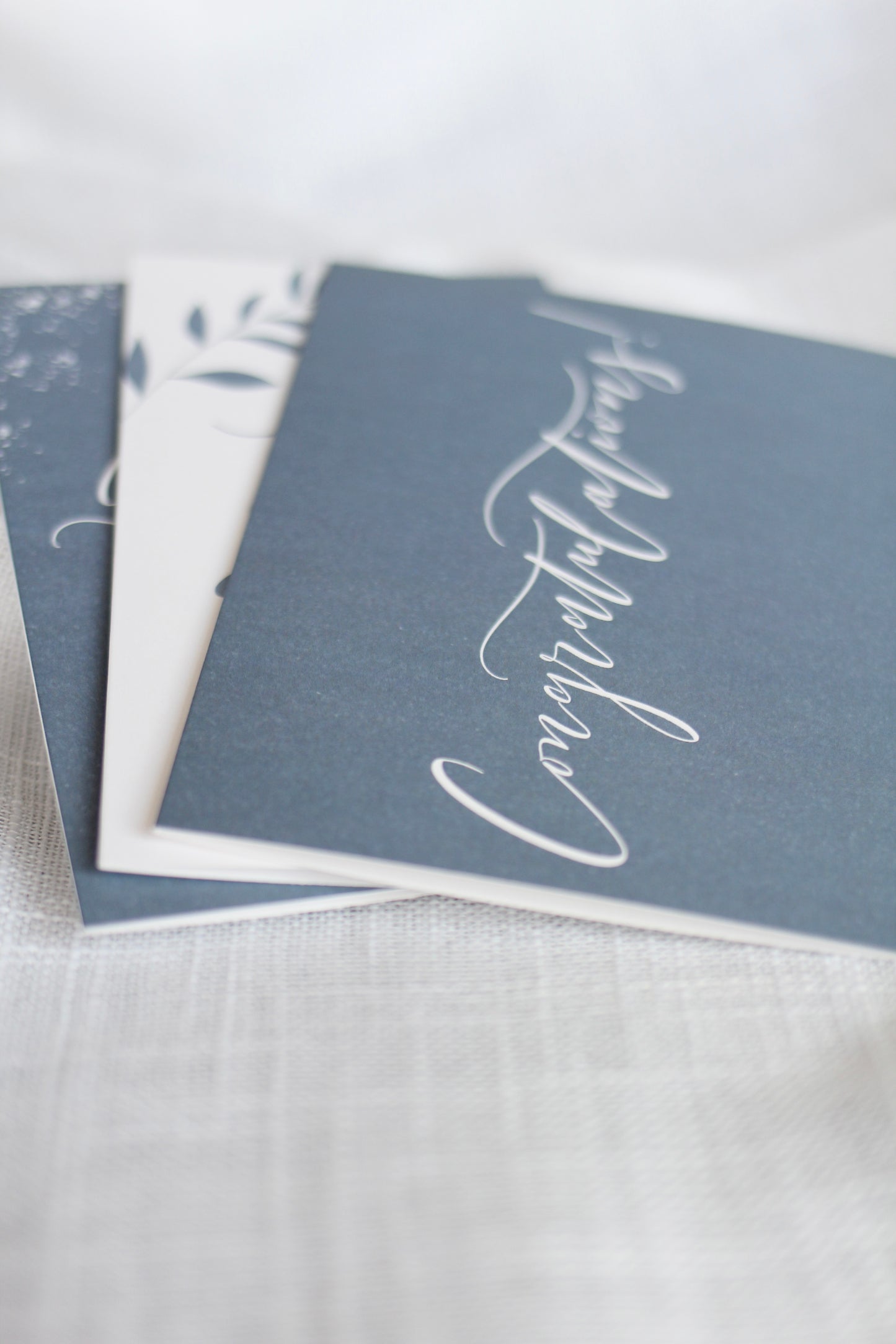 Assorted Congratulatory Card Set | Elegant Speckled Blue Stationery