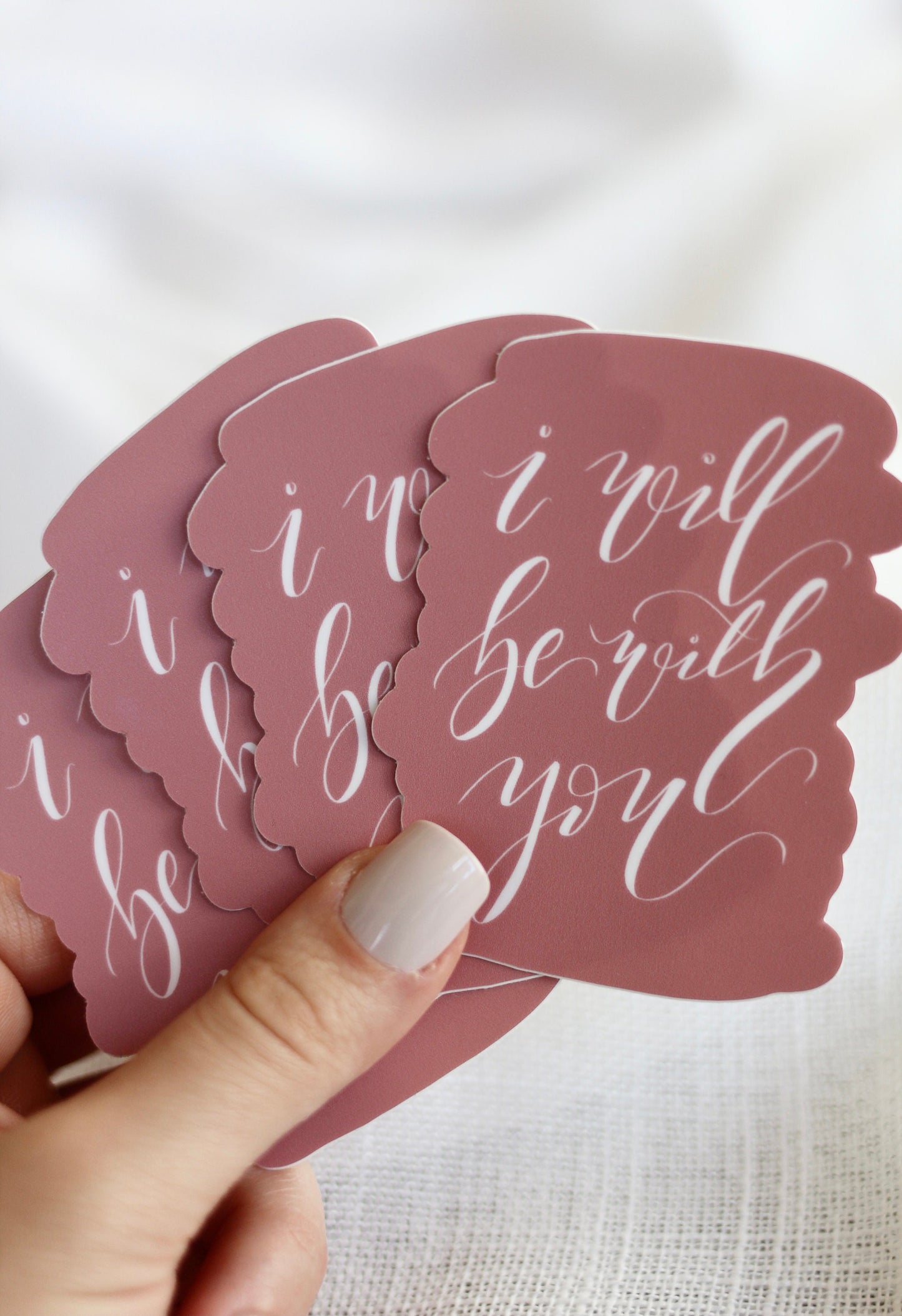 Die Cut Lettered Sticker | "I will be with you" | Elegant Scripture lettering
