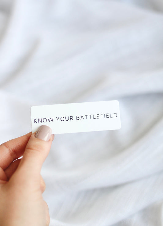 know your battlefield | rounded corner sticker | Inspired by Ephesians 6:12