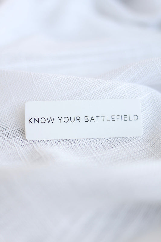 know your battlefield | rounded corner sticker | Inspired by Ephesians 6:12