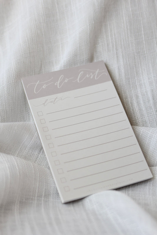 Blush Pink "to-do list" | Elegant hand lettered notepads