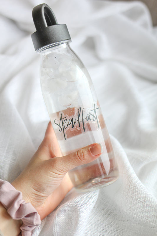 “Steadfast” clear sticker